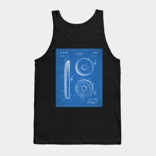 Disc Golf Patent - Golfer Frisbee Art - Blueprint Tank Top